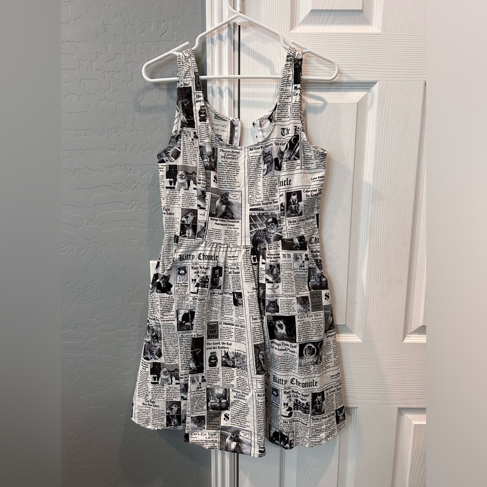 Retrolicious Cat Newspaper Skater Dress - Size Medium - Start Spreading the News